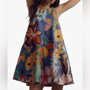 Floral babydoll mini dress size medium worn once new condition